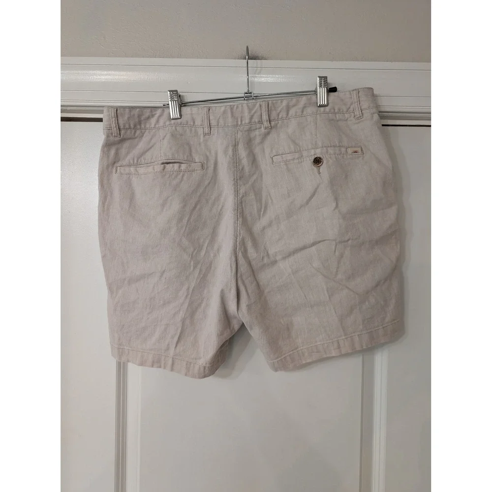 Faherty Mens Beige Linen Organic Cotton Blend Drawstring Shorts Size 36 Beachy